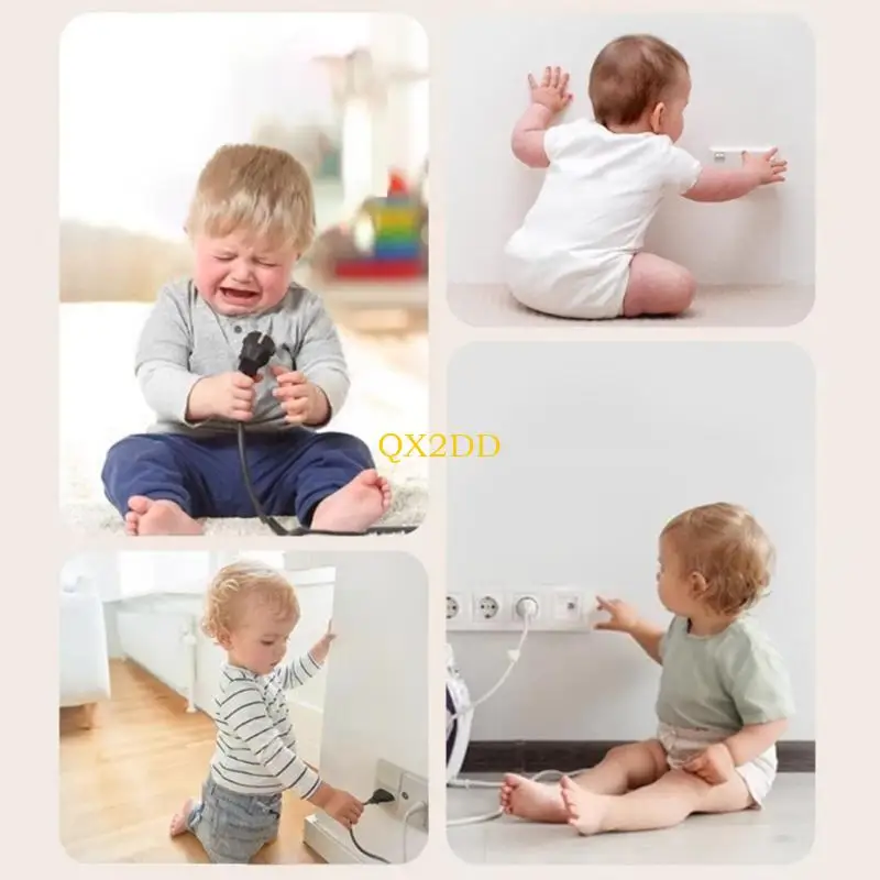 

QX2D 10Pcs Baby Proofing Plug Cover Safety Outlet Guard Fingers Friendly Design for 2 Prong Electrical Outlets Protections