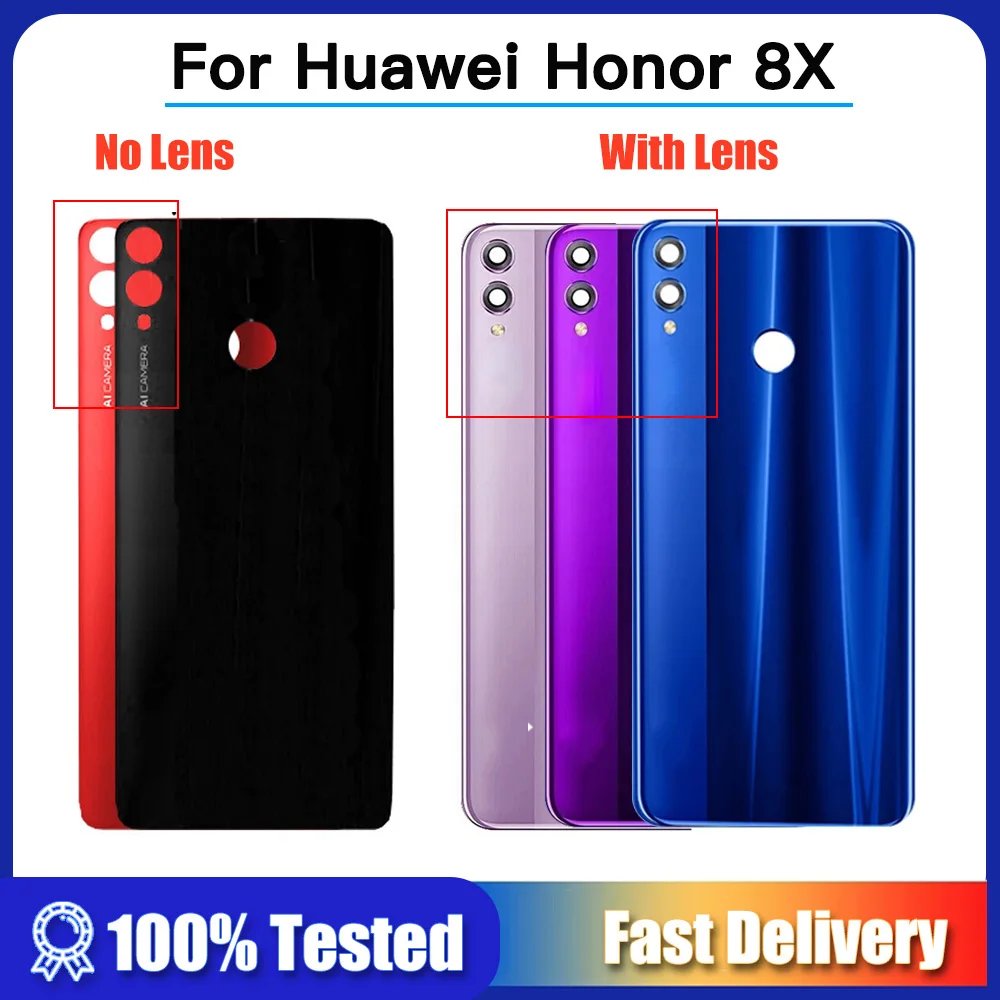 Original for Huawei Honor 8X Glass Housing Battery Cover Rear Door Replacement Back Case For Honor8X With Adhesive Sticker