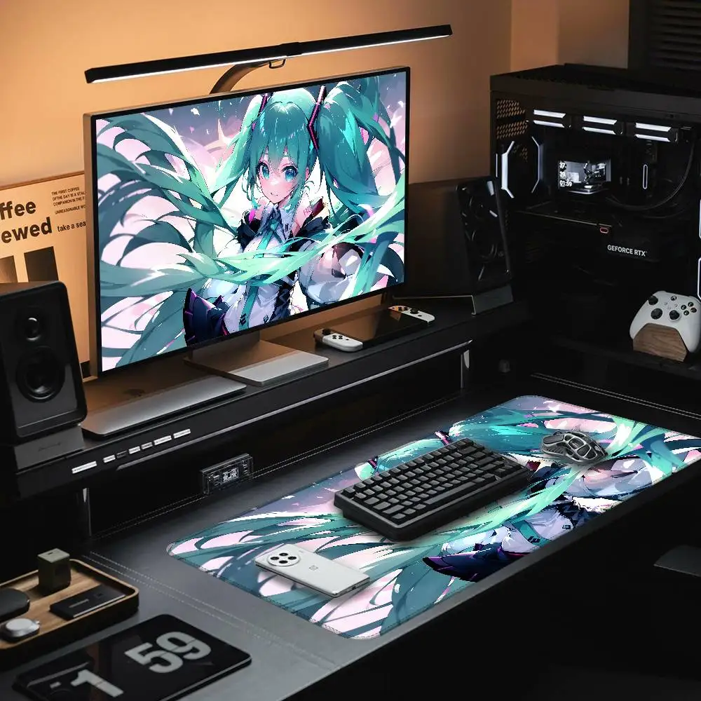 H-Hatsunes Miku Girl Mouse Pad Rubber Thicken Overlock Gaming Table Mat Office Computer Keyboard Pad PC Mousepad