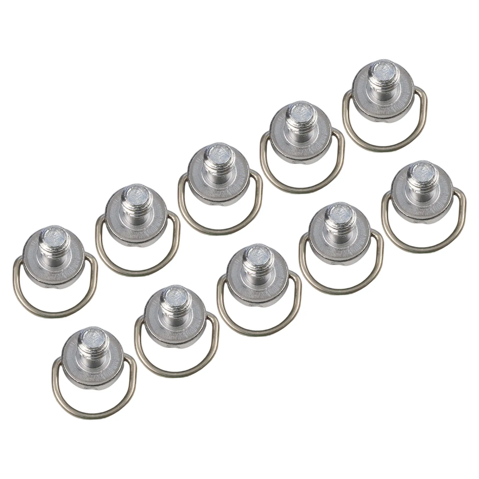 10PCS Steel 1/4\'\' Shaft D-Ring Screw For Camera Tripod Ball Head Monopod Quick Release Plate Camera Mounting Screw Adapter