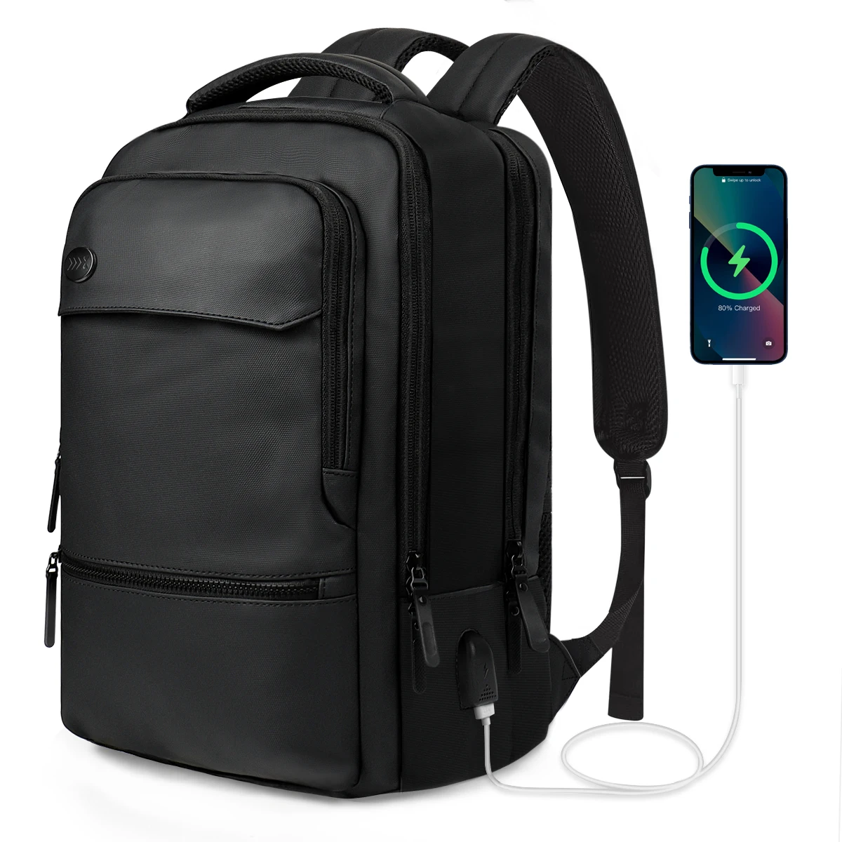 

Men's Business Backpack,15.6” Laptop Backpack with USB Charger Port,Casual Large Capacity Travel College Bag
