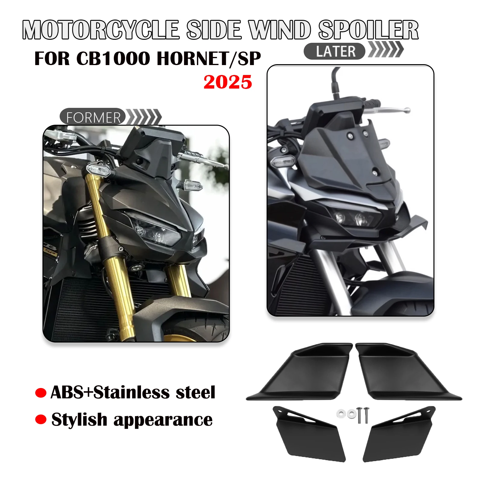 Motorcycle accessories side wings side fairing side spoiler aerodynamic winglets For Honda CB1000 Hornet / CB1000 Hornet SP 2025