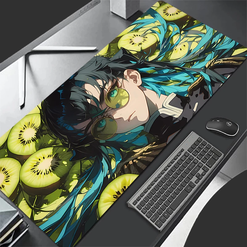 Mouse Pad Gaming Mat Deskmat computer Accessories Desk Protector Gamer PC carpet Demon Slayer Tokitou Muichirou Mousepad XL XXL