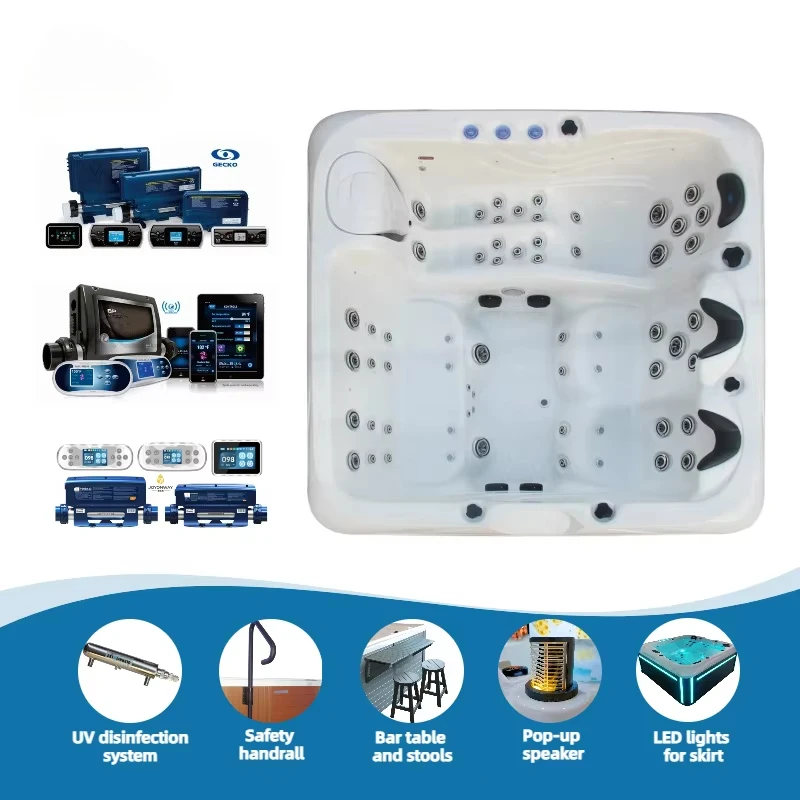 Luxury Modern Outdoor 65 Jet Massage Spa Jacuzzi Separate Ground 5 Adult Whirlpool Hot Tub