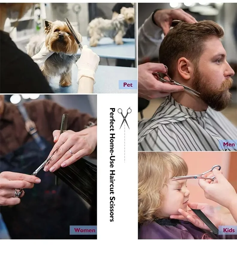 Professionelle Friseurschere aus Edelstahl zum Schneiden und Ausdünnen für den Heim- und Salongebrauch – Detail 9