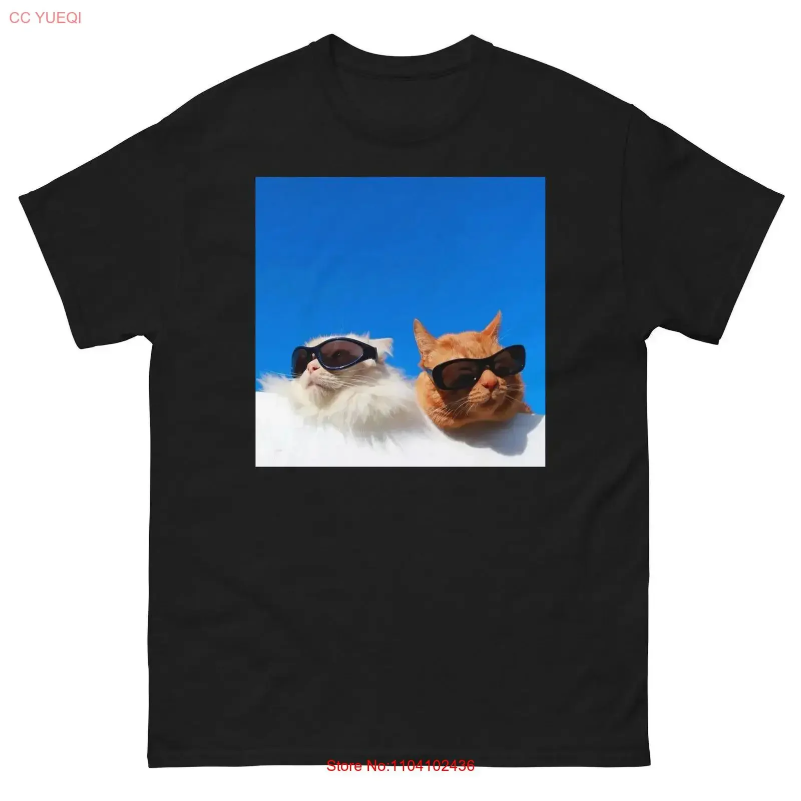 

Футболка Chill Cats, милые очаровательные солнцезащитные очки Happy Meme, забавный винтажный дышащий топ с стираным рисунком для повседневной носки