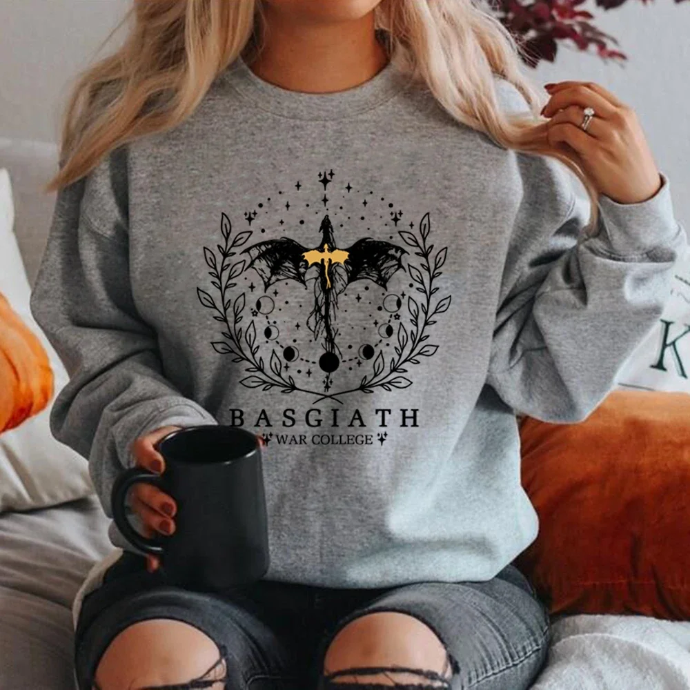 Fourth Wing Sweatshirt Basgiath War College Sweatshirt Women Crewneck Sweatshirts Fantasy Reader Shirt Bookish Gift Pullovers