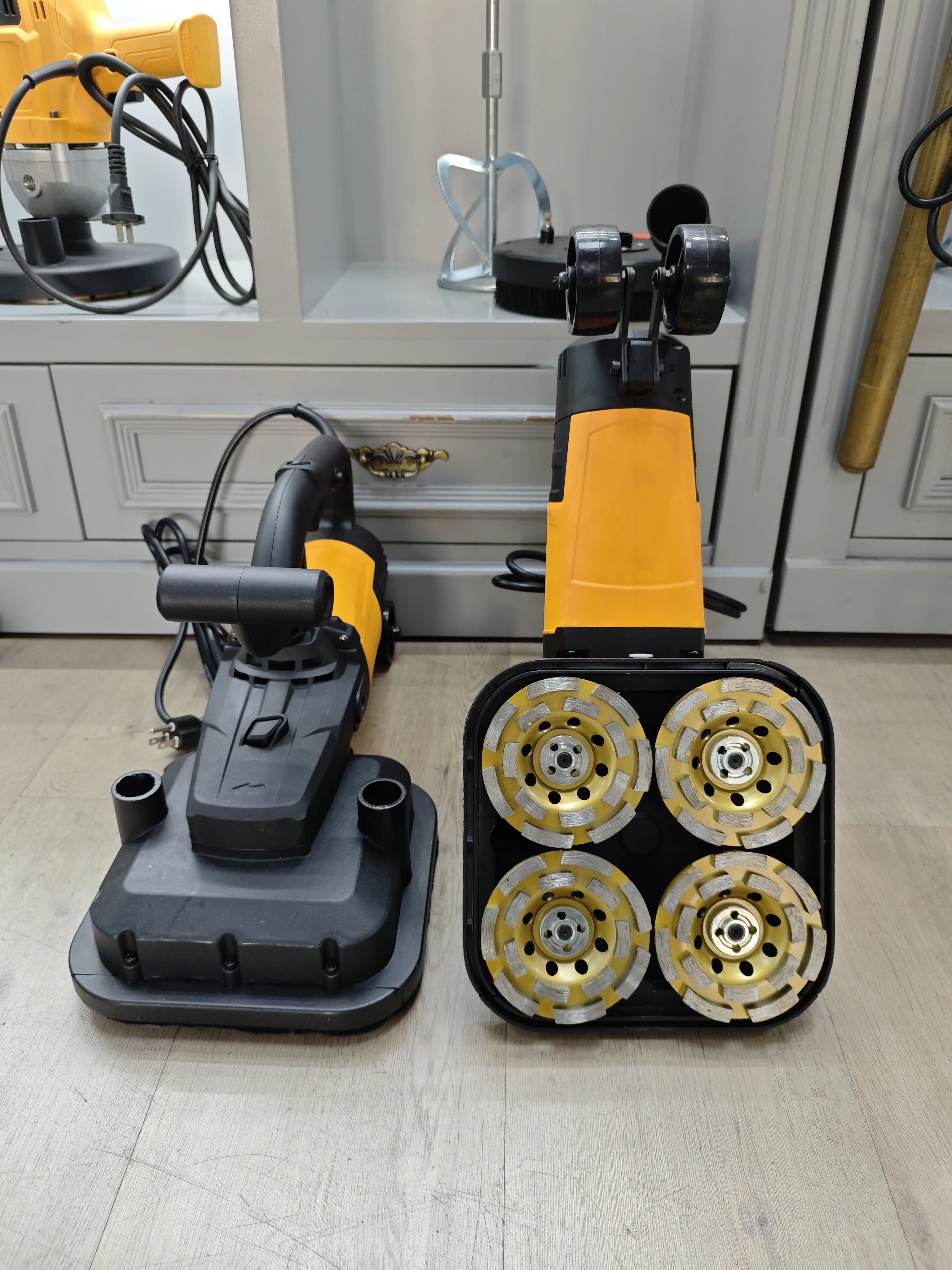 Super Promotions 11kg 50hz/60hz 105mm Four-wheel Handheld Concrete Floor / Wall Grinder Machine