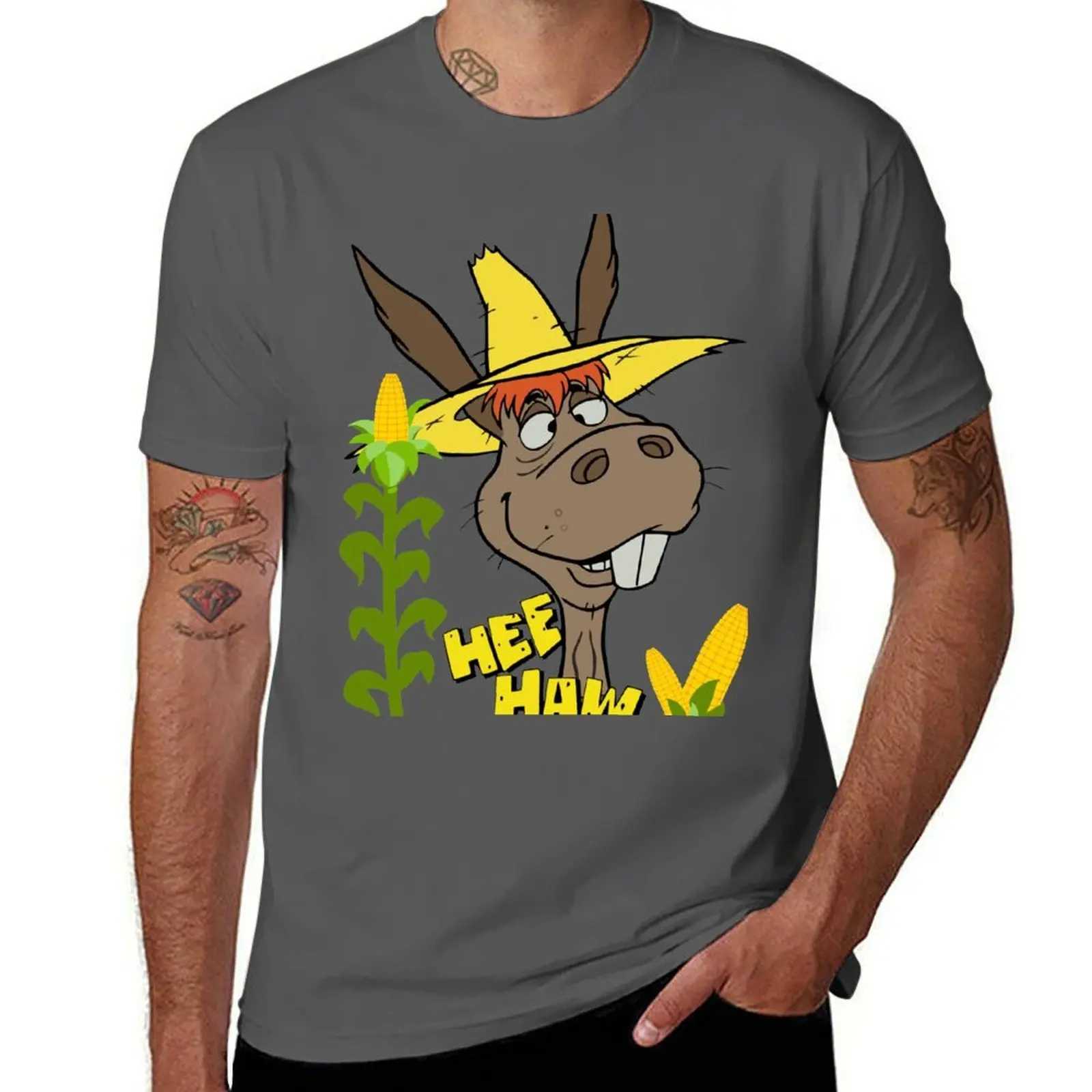 

Hee Haw Donkey Vintage T-Shirt Plus Size Basic Cotton T-Shirt