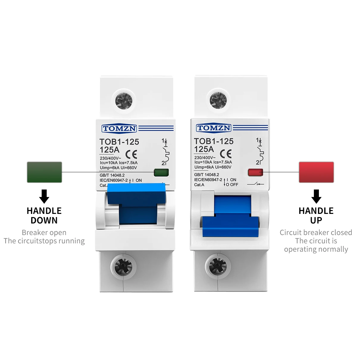 1P 2P 3P 4P 400V AC عالية التيار MCB 80A 100A 125A قطاع دارة التبديل 35 مللي متر Din السكك الحديدية ماس كهربائى حماية الزائد 10kA