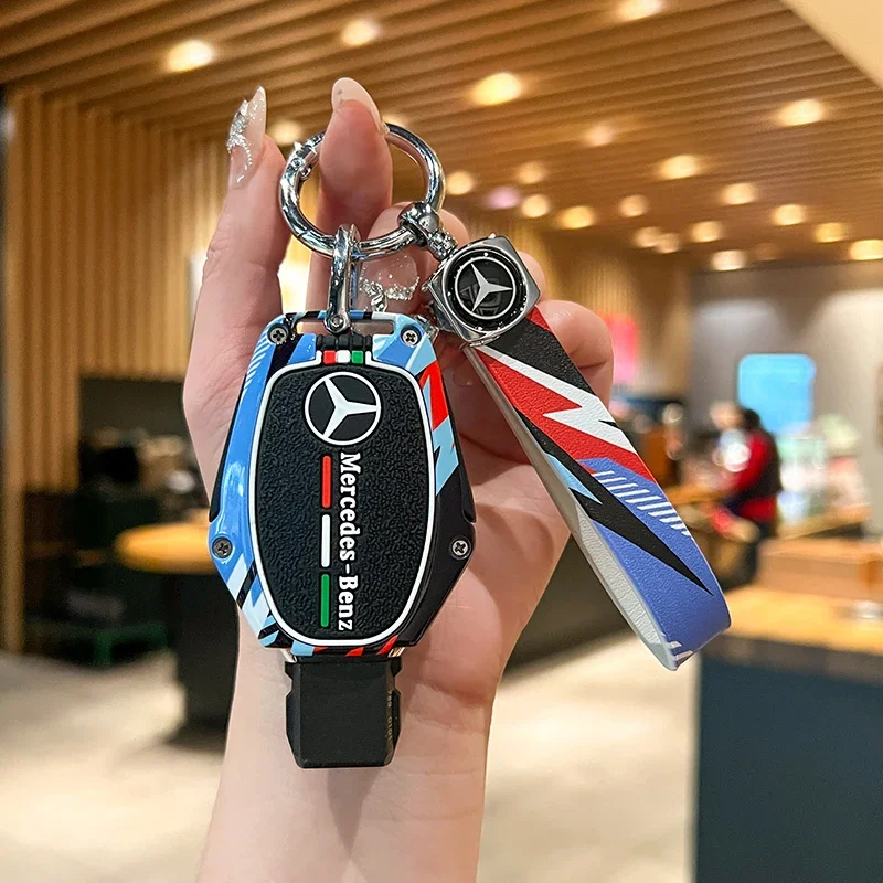 Metal Silica Gel Car Key Case Cover Shell For Mercedes Benz A B C E Class GLS GLA GLK GLC CLS CLA AMG W204 W205 W212 W463 W176