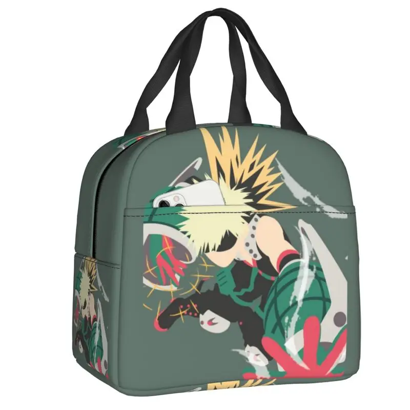 

Custom My Hero Academias Insulated Lunch Bag for Women Portable Thermal Cooler Lunch Tote Beach Camping Travel