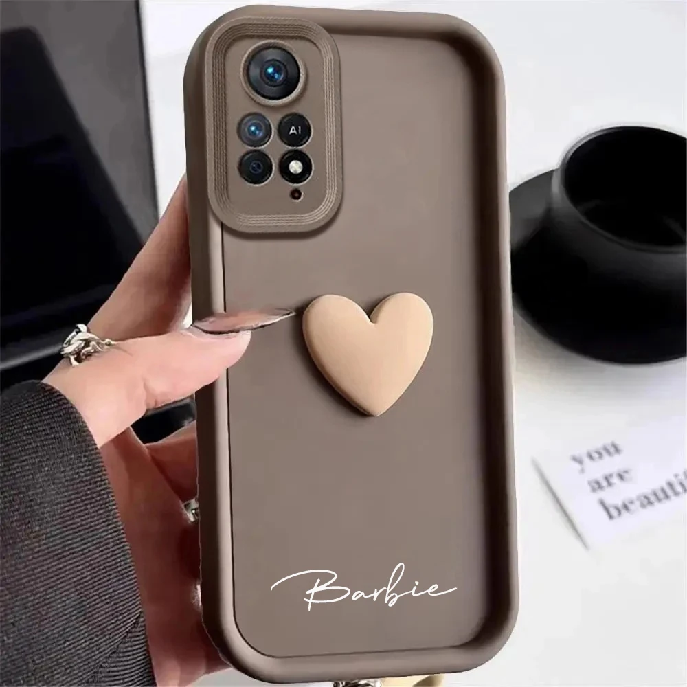 Customized Personalized Name 3D Love Heart Case For Xiaomi Redmi Note11 Note 11 Pro Plus 4G 5G Luxury Soft Cover Redmi Note 11