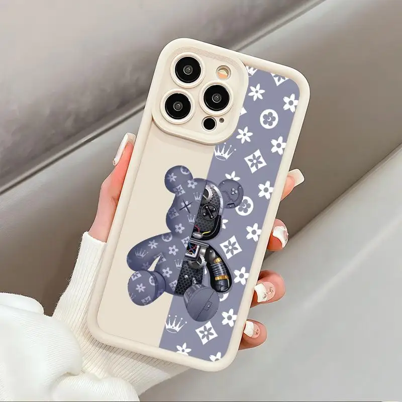 Luxury R-Robot Bears per Apple iPhone 13 15 Pro Max 14 13 Pro 11 12 14 Plus custodia per telefono in Silicone Cover posteriore antiurto