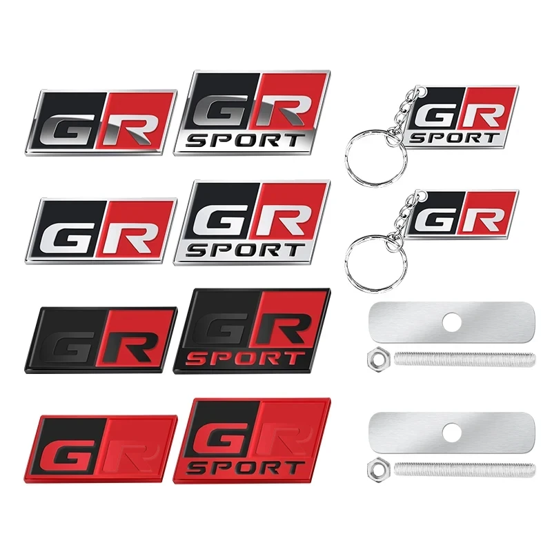 3D Aluminum GR SPORT logo Emblem RACING Badge Auto Body Trunk Deccor Sticker for Toyota Alphard Avensis Prius Verso Crown Yaris