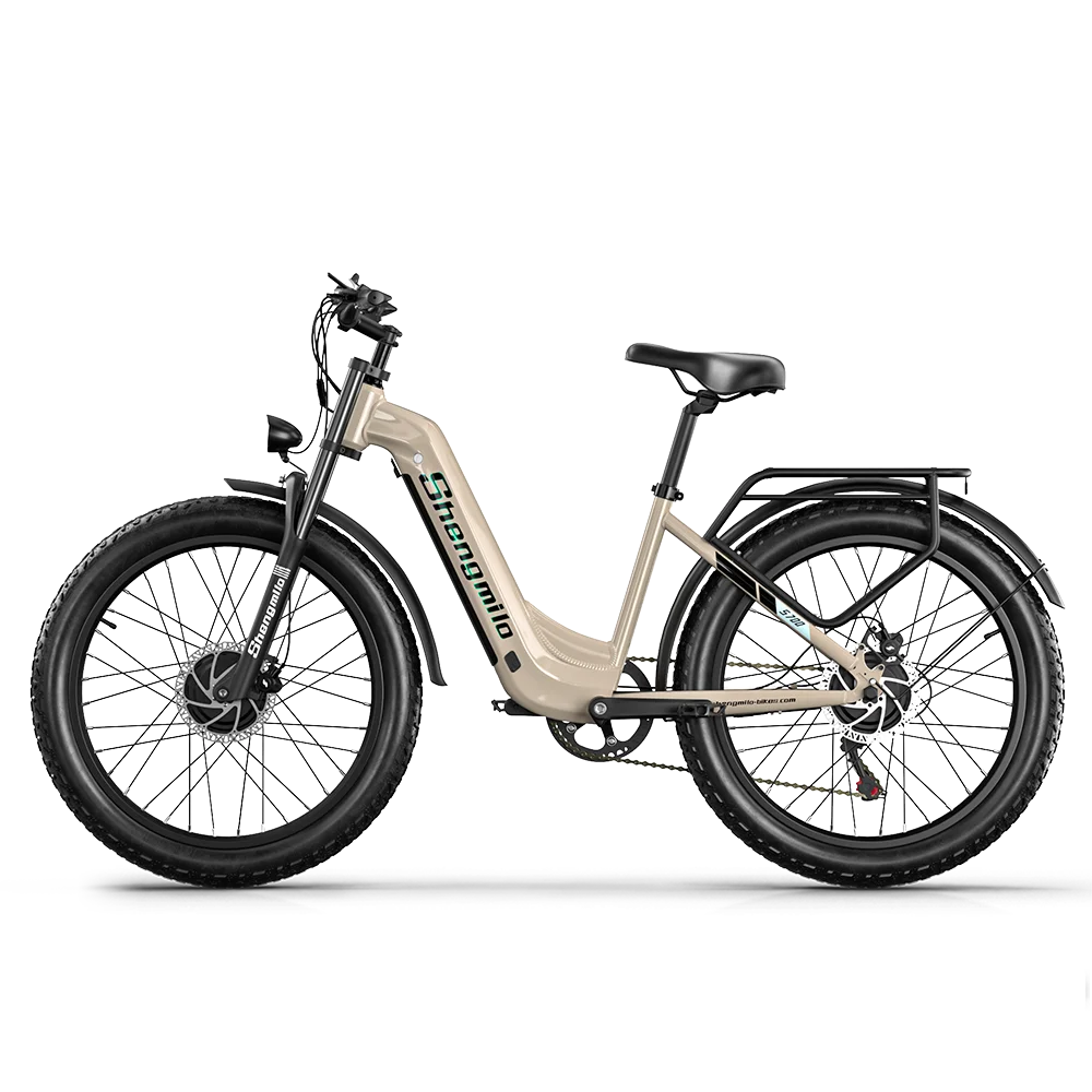 Shengmilo S700 elektrische fiets, 2000W dubbele motoren, volwassen e-bike 48V17.5AH batterij, hydraulische rem, 26″ dikke banden elektrische fiets