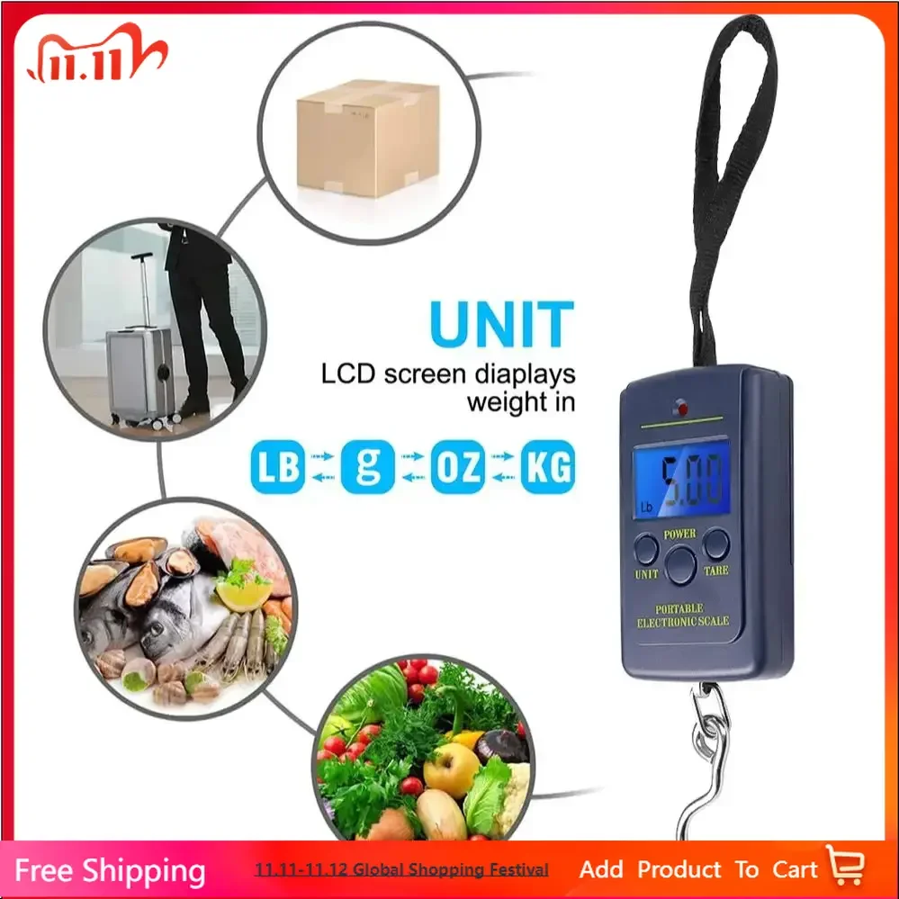 1PC Multifunctional Mini 40kg/10g Electronic Hanging Fishing Luggage Balanca Portable Digital Handy Pocket Weight Hook Scale