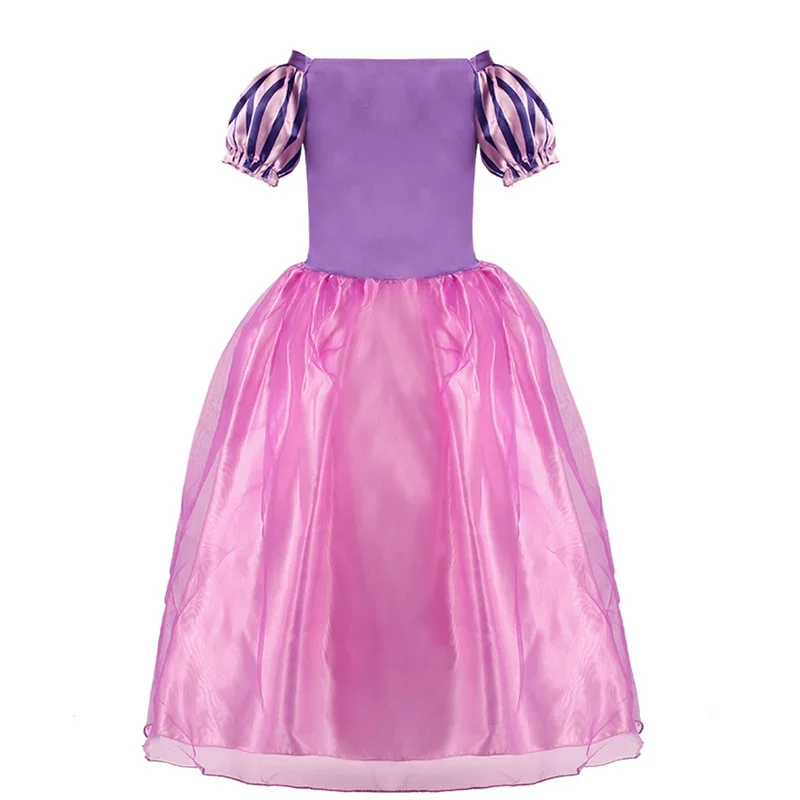 Vestido de princesa Rapunzel para niñas de 2 a 8 años, disfraz de verano, peluca de Rapunzel, disfraz de fantasía para fiesta de cumpleaños y Navidad