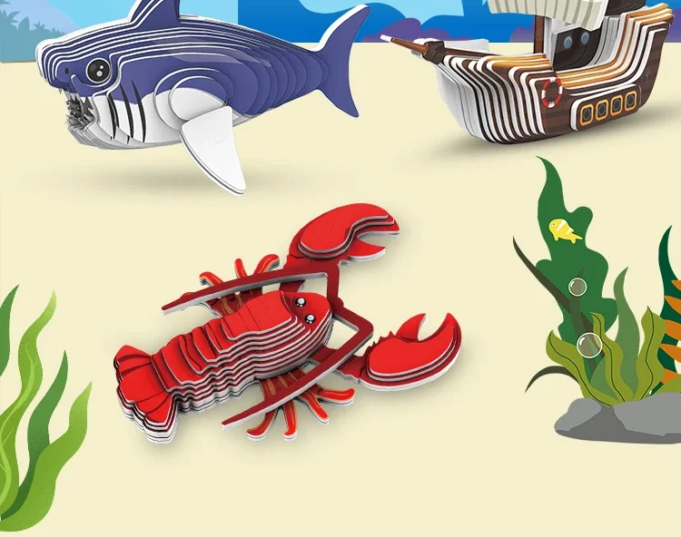 3D-Puzzles für Kinder, Jurassic World, Dinosaurier, Lernspielzeug, Papiertier, Puzzle, Cartoon-Modell, Spielzeug, Geschenk zum Kindertag – Detail 12