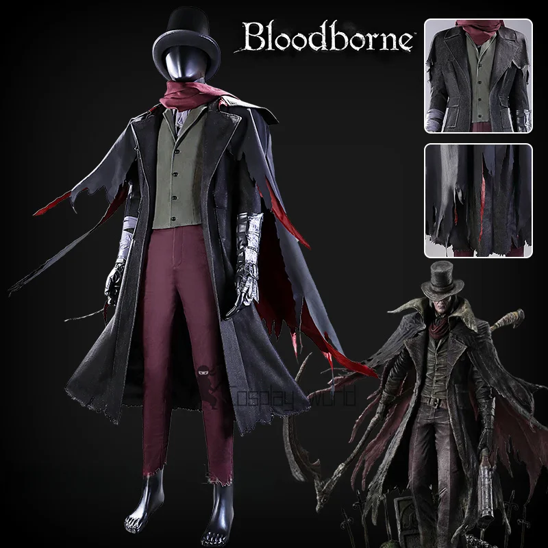 

Game Bloodborne Gehrman Cosplay Costume Coat Cloak Shirt Hat Vest Scarf Belt Gloves Props Full Set Christmas Party For Men Women