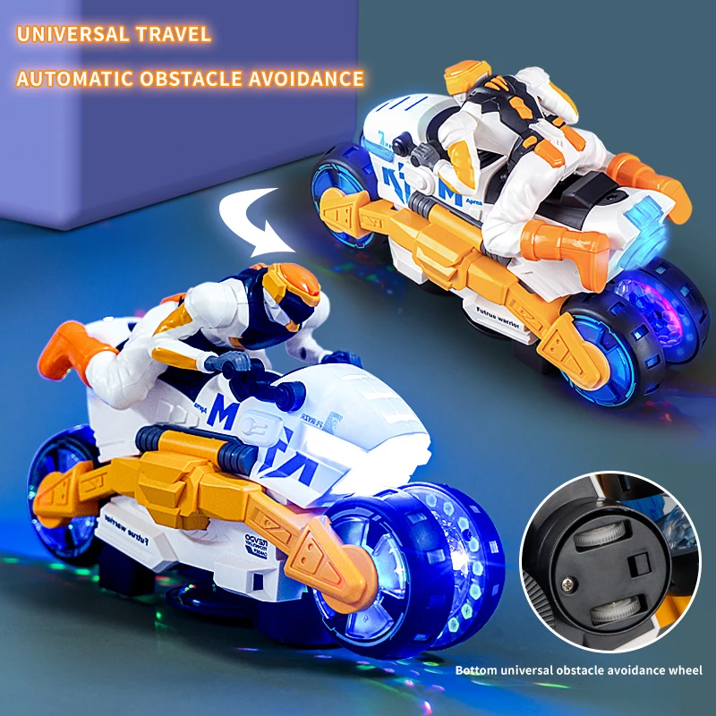 Electric Stunt Transformable Motorcycle Children Toy 360 Degree Rotating Light Music Transformable Toy Car Kids Christmas Gifts