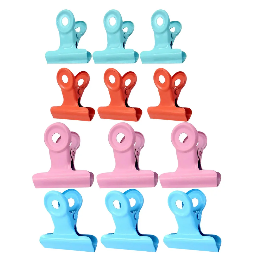 

12pcs Sealing Clip Food Snacks Safe Metal Colorful Wall Hanging Pink Lightweight Kitchen Appliances Household