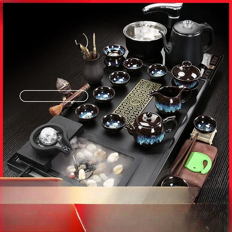Wujinshi set household ceramic Kung Fu tea sea simple small flowing water stone tea table