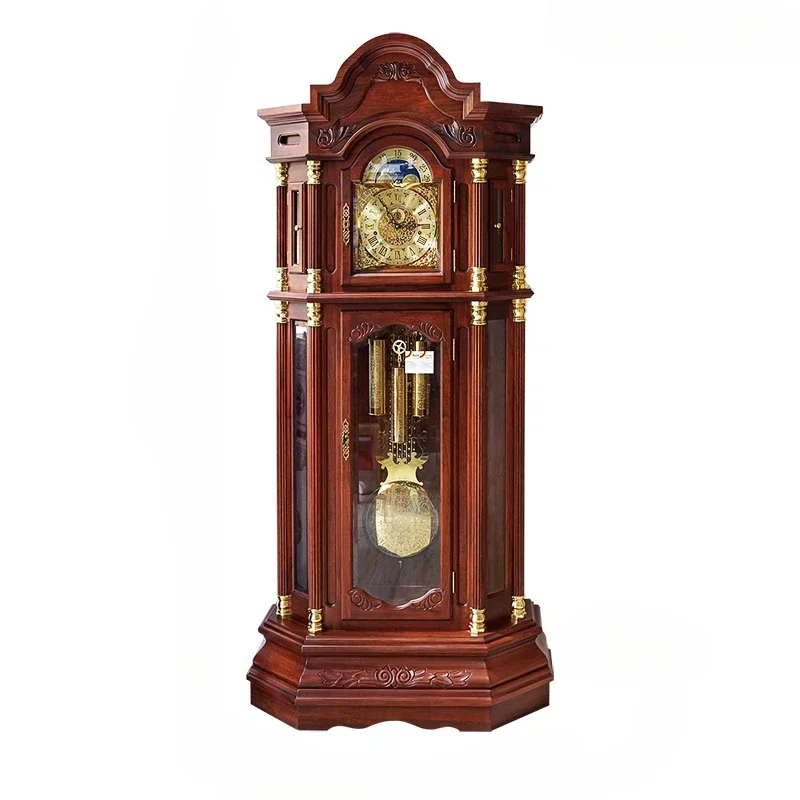 

Mechanical Floor Clock Living Room Home Villa Clock Chinese Retro the Grandfather Clock Pendulum Clock