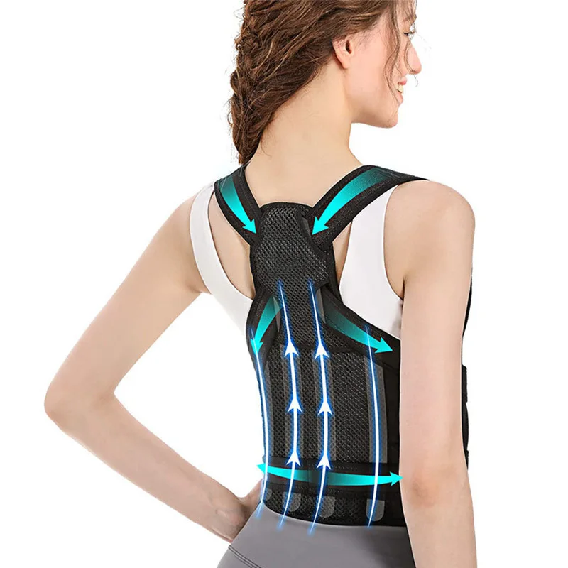 Nowy korektor postawy na plecy dla kobiet i mężczyzn Upper Back Support Pain Relief Improve Bad Posture Clavicle Spine Corrector