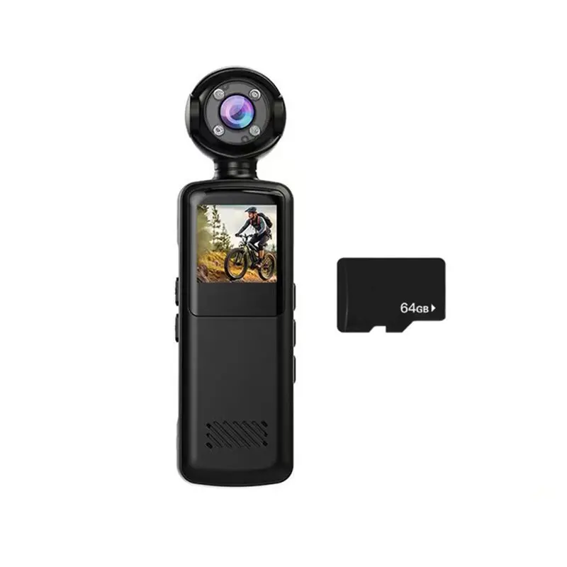 

24-часовая доставка Инфракрасная камера для тела 1,3-дюймовый цифровой видеорегистратор 1080P Wi-Fi Спортивная камера Портативная камера с 64 ГБ T