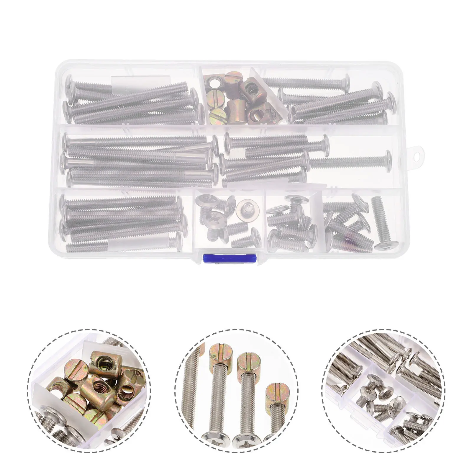 1 set 1 Set Bed Screw Kit Durable Iron Wooden Screw Nut Set High Hardness Rust Resistant For Cot Assembly Tool