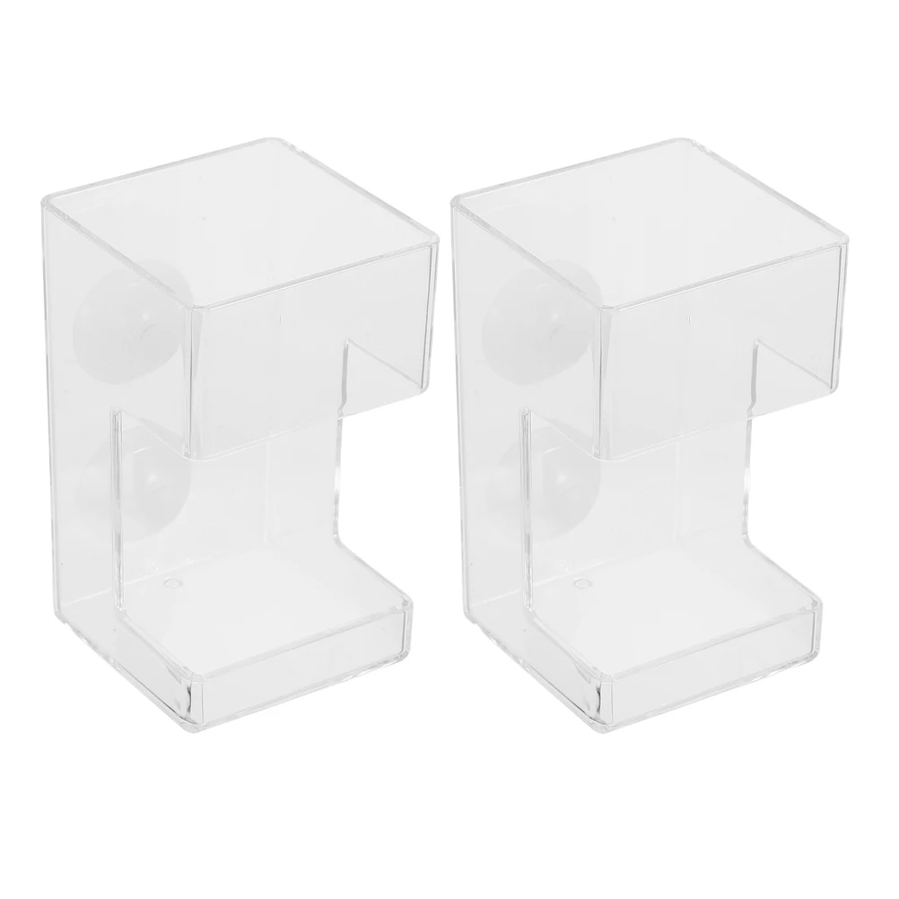 

2 Pcs Fish Tank Feeder Aquarium Clear Feeding Station Tube Acrylic Food Dispenser