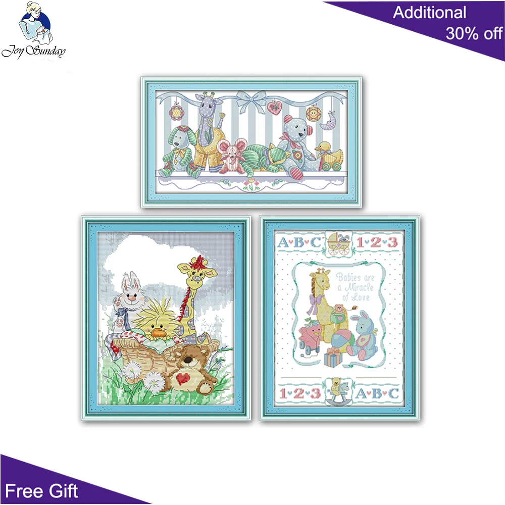 Joy Sunday The giraffa And His Friends peluche crosss-Stitch D626 J383 K784(2) kit per punto croce di animali artigianali