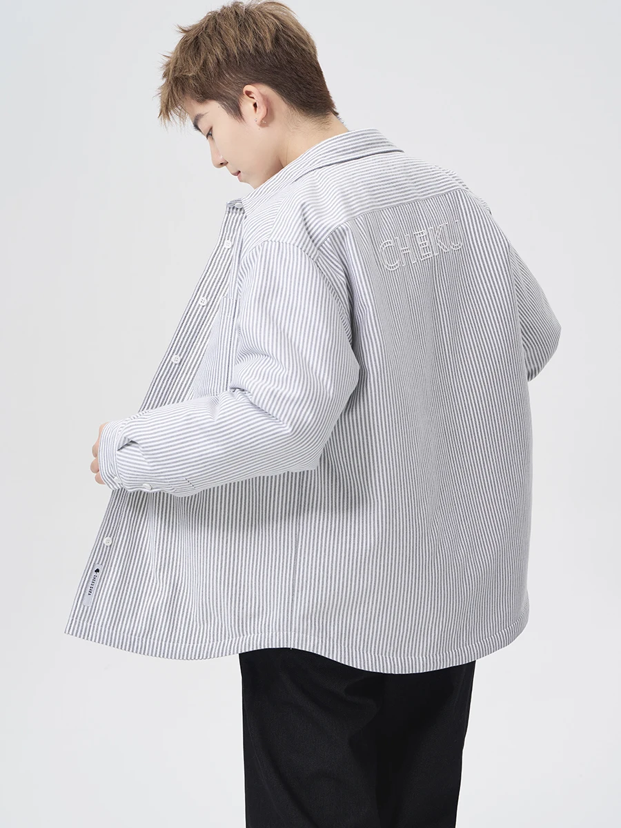 

Тонкое хлопковое пальто в нейтральную полоску, легкое стеганое пальто, повседневное, прямого кроя, длинное, сверовая, длина, декор на пуговицах