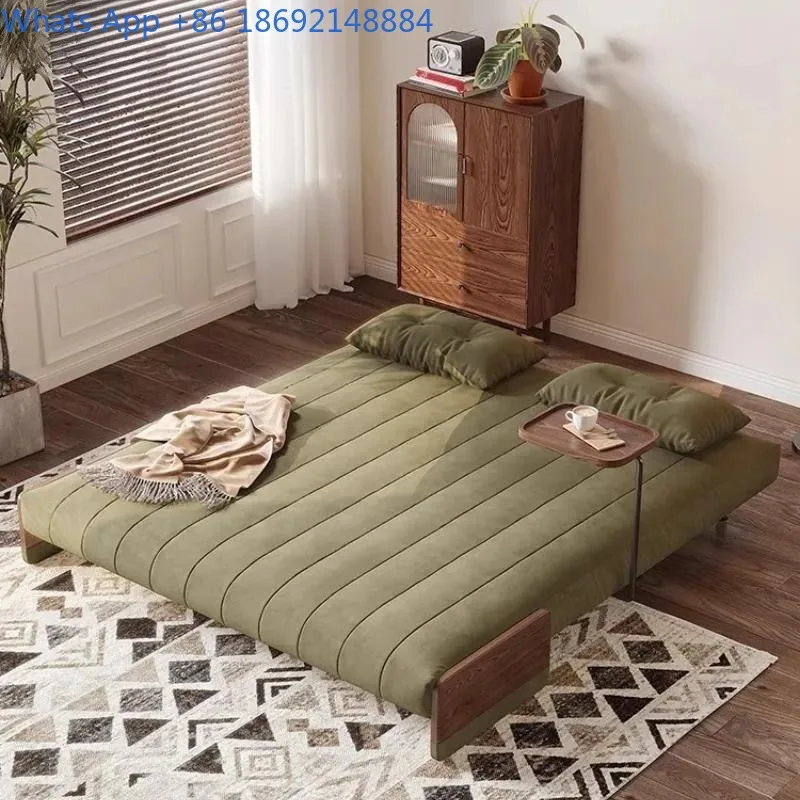 

Solid Wood Foldable Dual-use Sofa Bed Living Room Balcony Multi-functional Sofa Single Retractable Sofa
