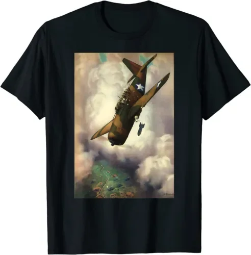 World War II Warplane Dropping A Bomb WW2 Aeroplane T-Shirt Graphic T-shirts For Men Clothing Women Tees Y2K Tops Unisex Summer