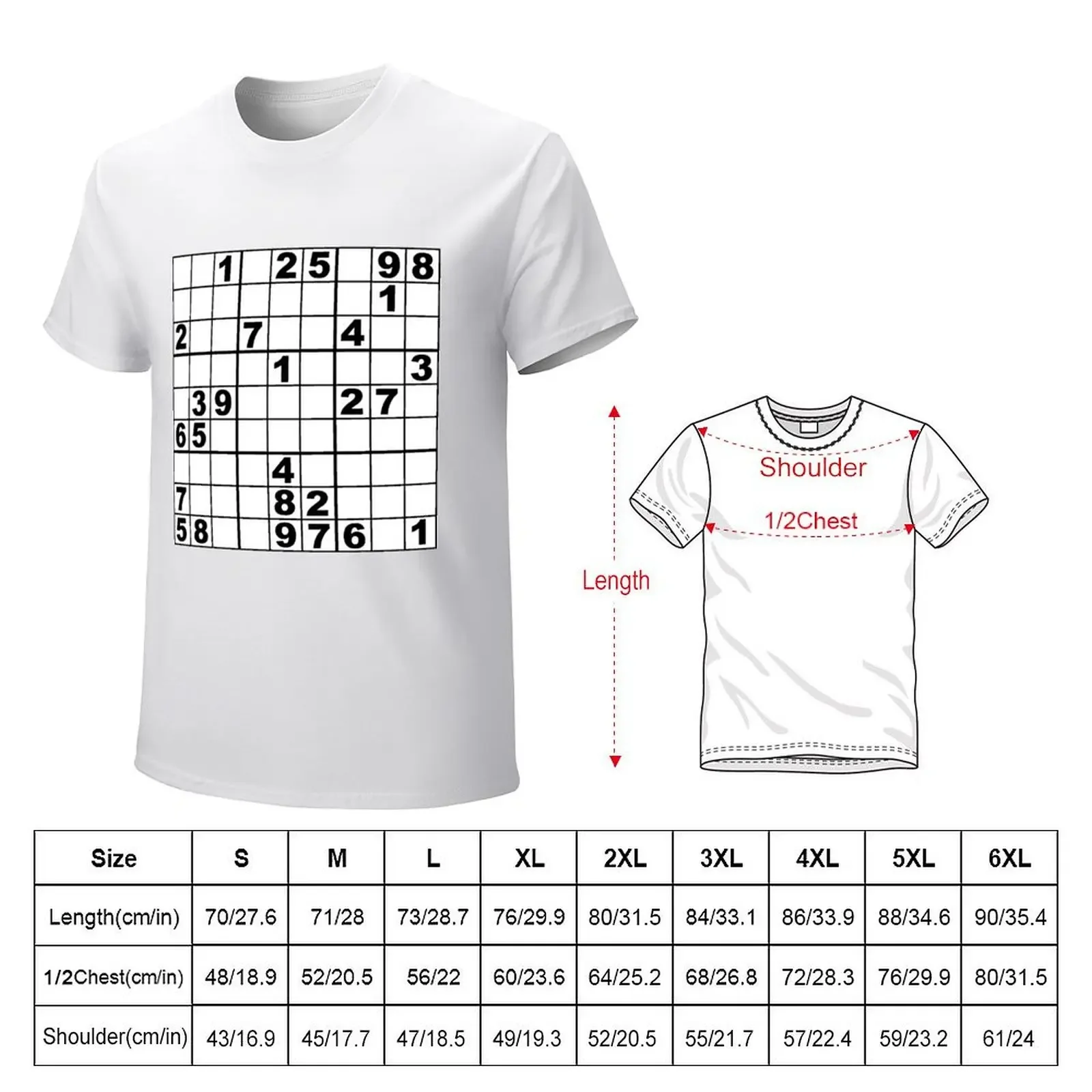 Sudoku T-Shirt sports fans funnys summer clothes blanks mens graphic t-shirts hip hop