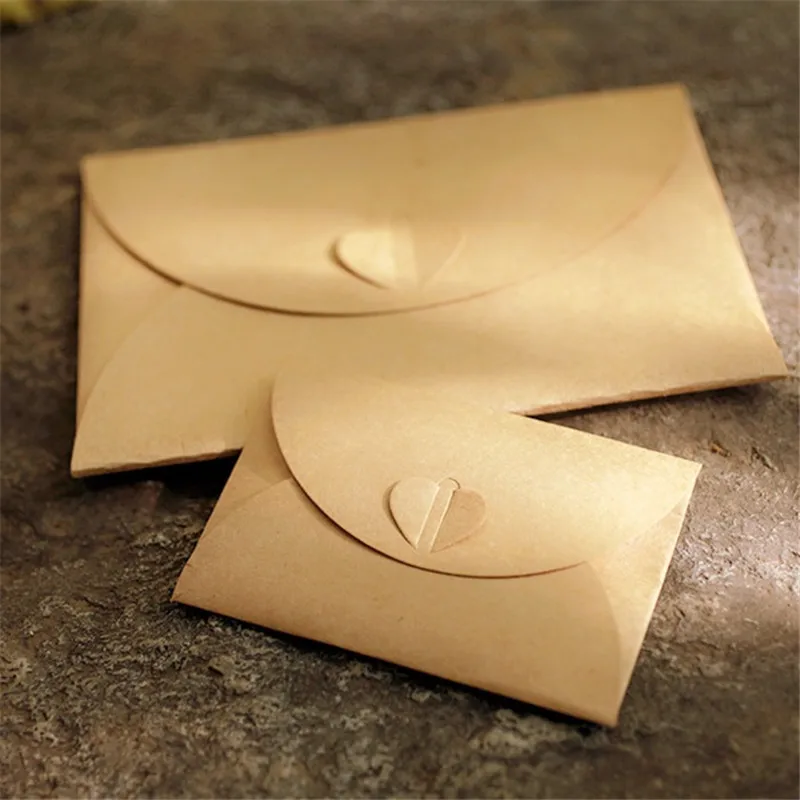 Imagem -02 - Mini Envelopes para Convite de Casamento Pequeno Cartão Cartão de Nome Hot Stamping Amor Papel Kraft 50 Peças Lote