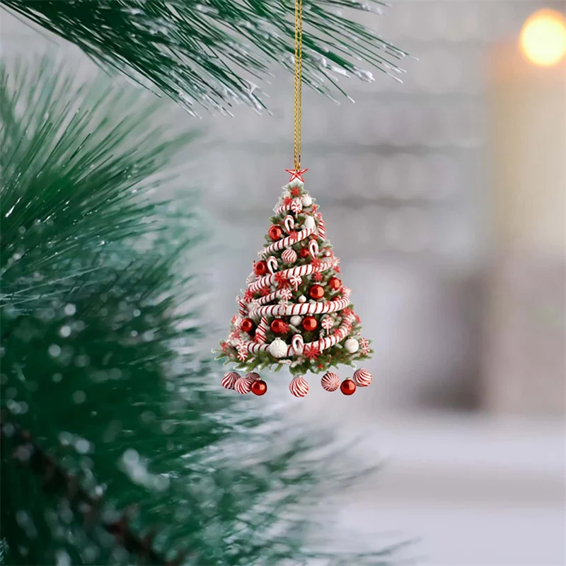 New Year 2025 Light Reflection Christmas Tree Pendant Gifts Decor Ornaments Xmas Christmas Tree Navidad