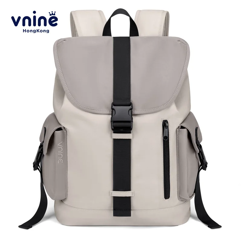 V.NINE Men\'s Backpack Nylon 15 inch Laptop Backpacks with Compartment Buckle Waterproof Travel Office Commuter Back Pack Casual