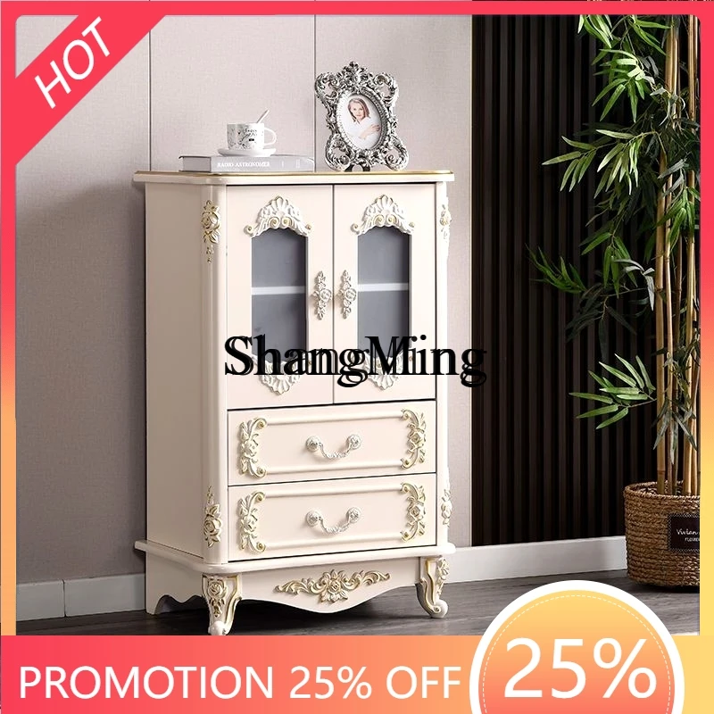 FG good-looking  chest of drawers bedroom storage cabinet locker ivory paint solid wood drawer