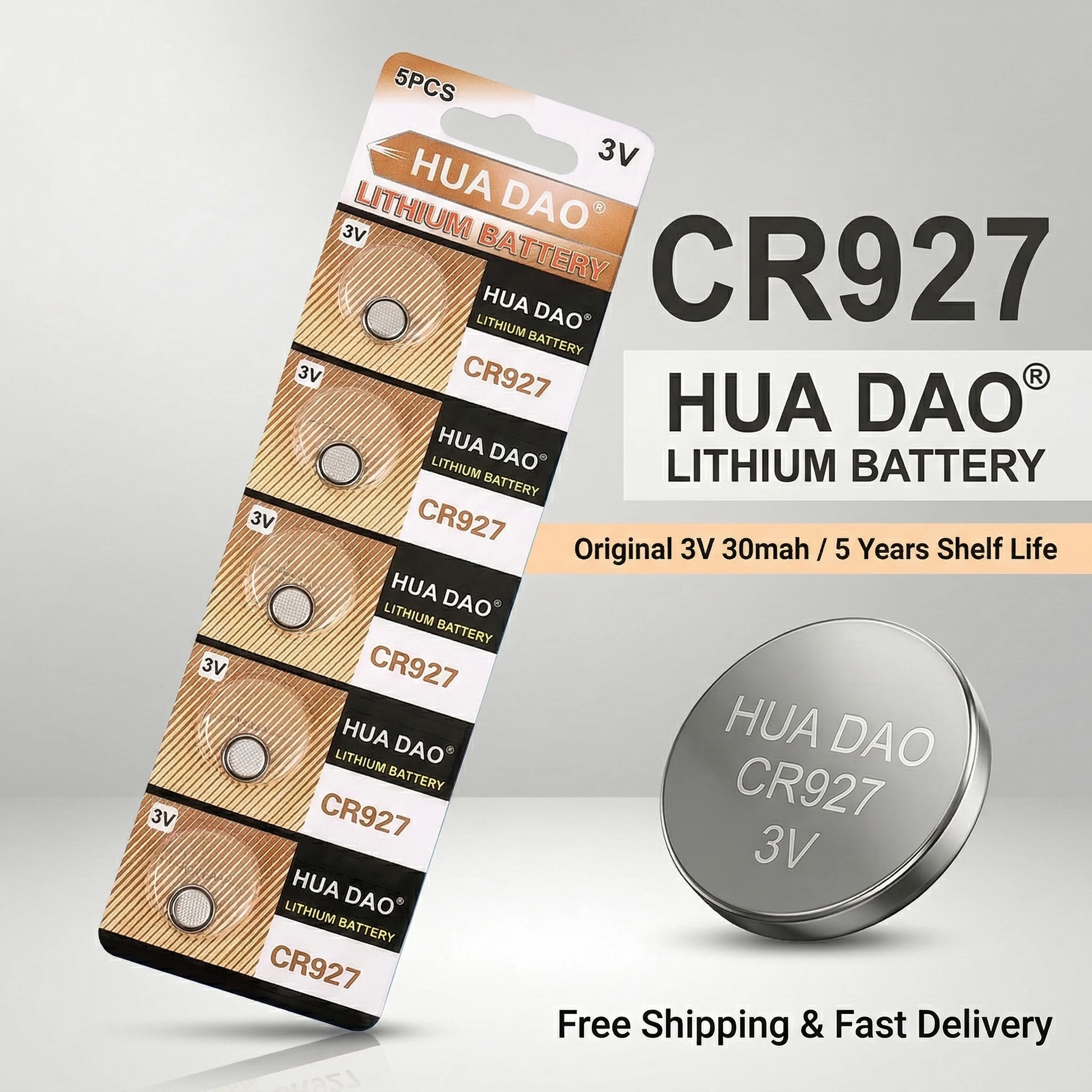 3V Lithium Button Battery CR927 5-10PCS 927 DL927 BR927 LM927 ECR927 BR927-1W 5011L Coin Cell for Toy Watch Remote Calculator