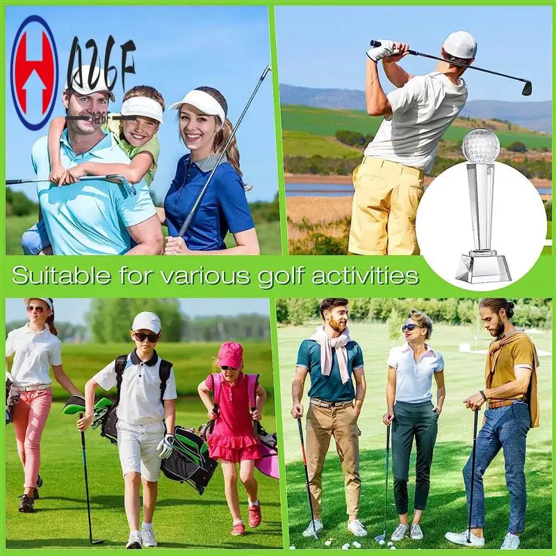 

A26F-Golf Трофеи с хрустальным шаром, 9 х 2,8 дюйма для взрослых и детей, турнирный стол для гольфа, декор для рабочего стола