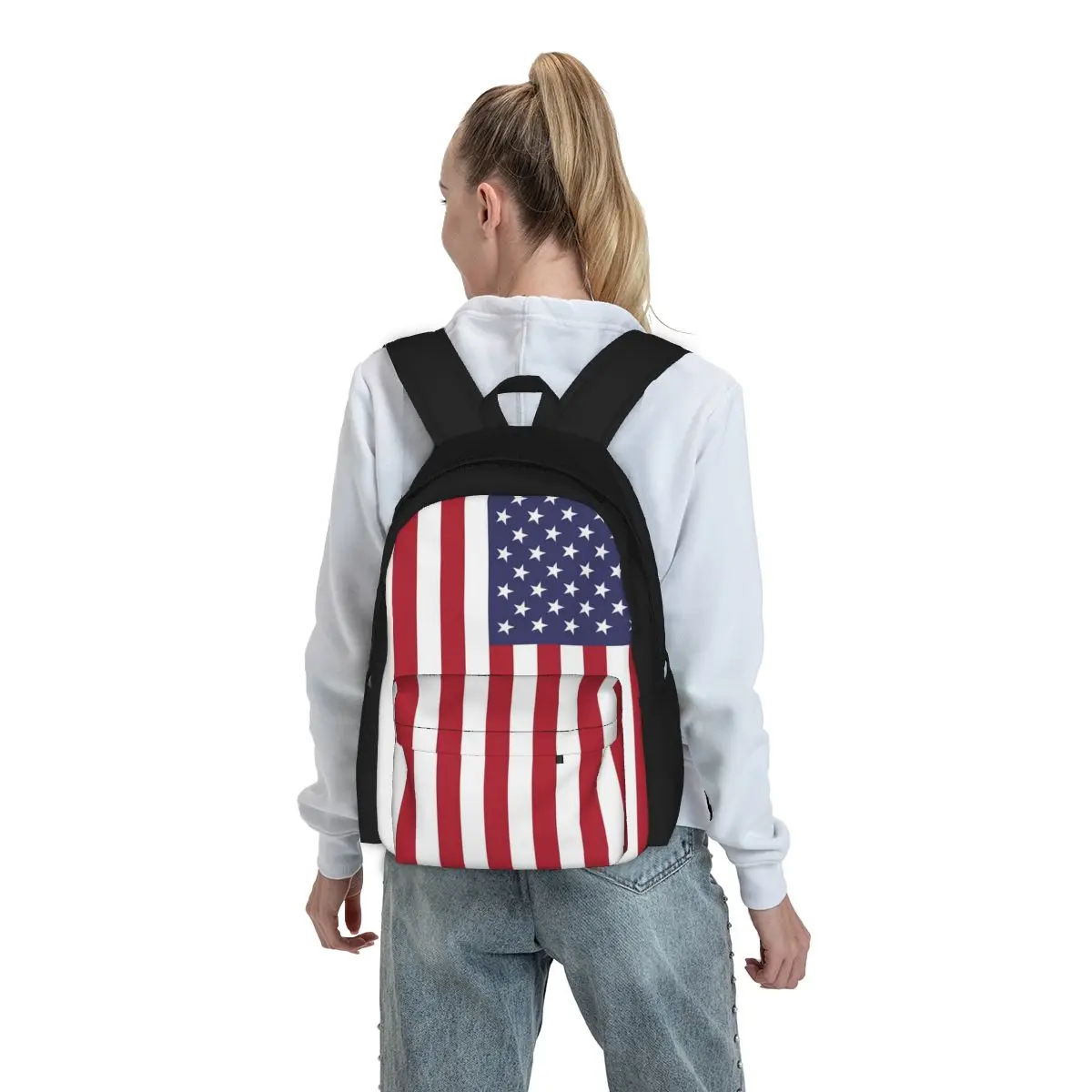 USA - American Flag Backpacks Boys Girls Bookbag Students School Bags Cartoon Kids Rucksack Travel Rucksack Shoulder Bag