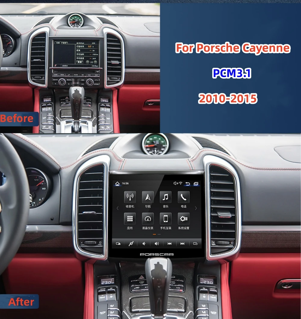 Qualcomm Android 12 Wireless Carplay per Porsche Cayenne 2010-2017 autoradio navigazione GPS Stereo lettore multimediale unità principale