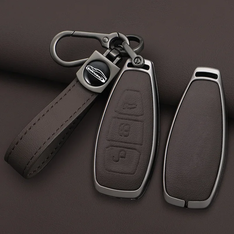 Zinc Alloy Leather Full Cover Car Key Case for Ford Focus 3 4 ST Mondeo MK3 MK4 Fiesta Fusion Kuga 2013 2014 2015 2017