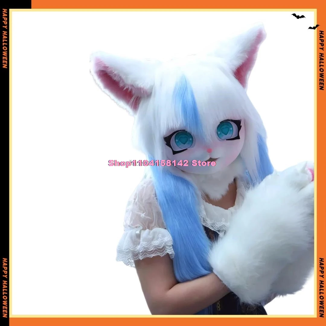 Fursuit Headset Furry Cosplay Costume Paw Head Base Comiket Furry Kig Kigurumi Animal Cat Rabbit Doll Beast Mask Cosplay Costume