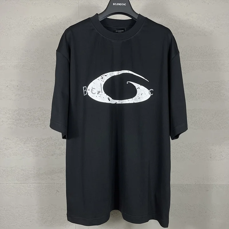 

BCLENEICAC Новая модная футболка с принтом и надписью, хлопковая, свободного кроя, для пар, молодежная, летняя, повседневная одежда