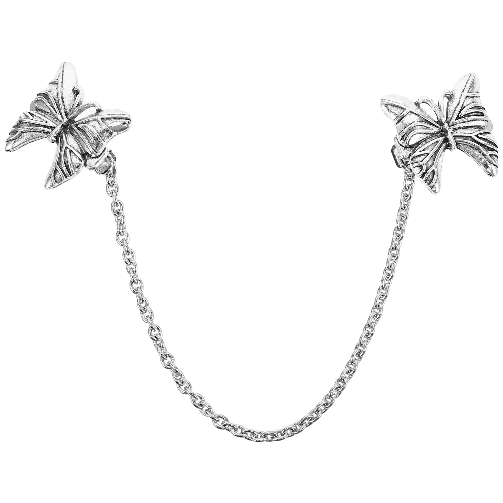 Clips para chal de mariposa, cadena Vintage para vestido, cárdigan, Clip para Collar, broche, Pin para mujer, suéter, capa, Clip, accesorio elegante para bufanda