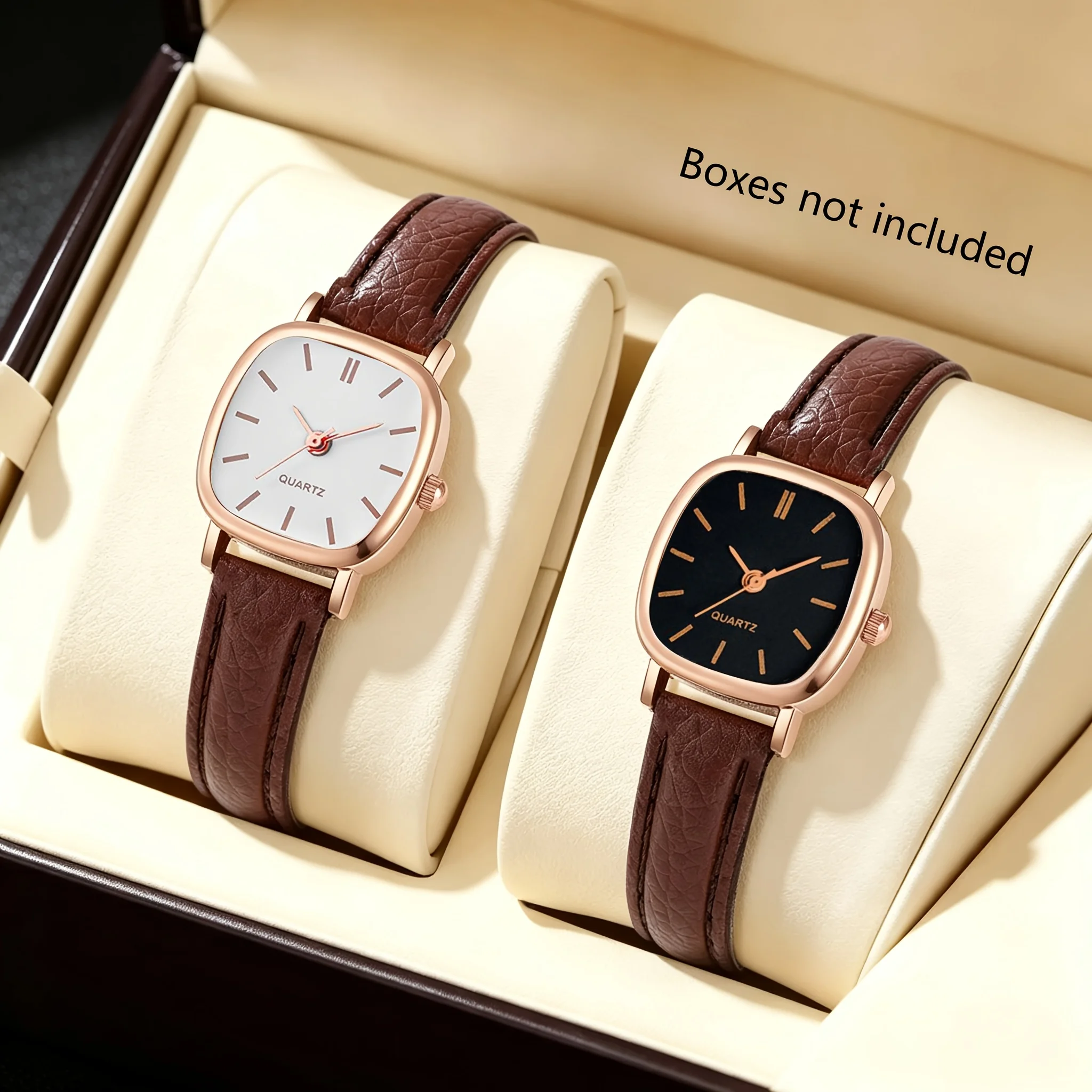 2-piece ladies' business luxurious and fashionable quartz watches, suitable for both daily and formal occasions